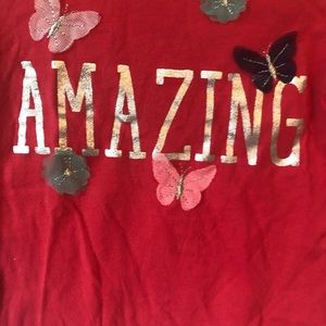 Carter's Shirts & Tops - Pink Long Sleeve Silver Amazing Tee Butterflies Carter's Shirts & Tops - Pink Long Sleeve Silver Amazing Tee Butterflies